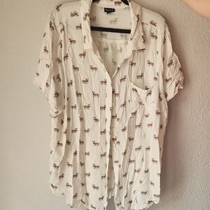 Torrid 4x Button Down - Corgi Dog Print